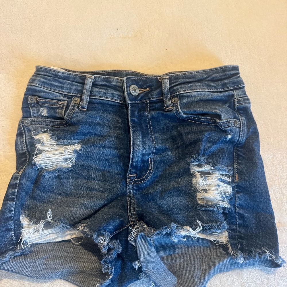 American Eagle Outfitters Ripped Blue Jean Shorts
